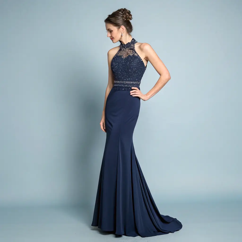 Black Lace Evening Dress
