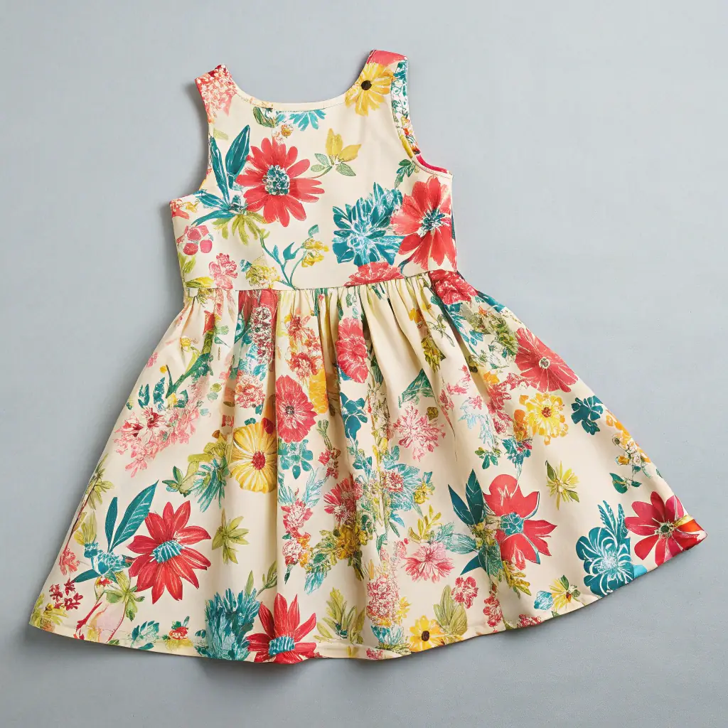 Floral Satin Party Dress